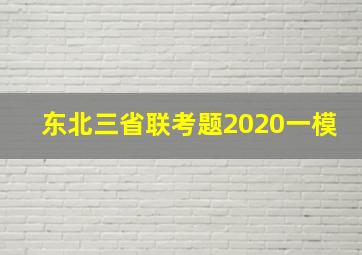 东北三省联考题2020一模