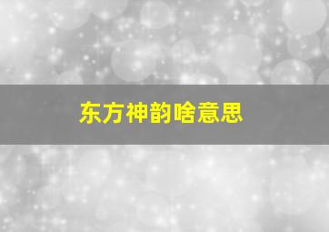 东方神韵啥意思