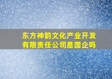 东方神韵文化产业开发有限责任公司是国企吗