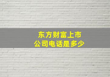 东方财富上市公司电话是多少