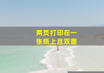 两页打印在一张纸上且双面