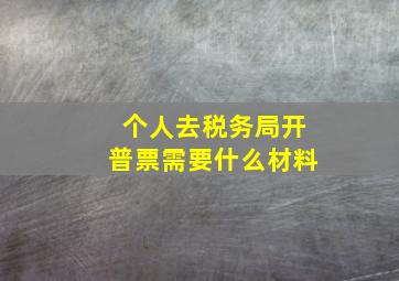 个人去税务局开普票需要什么材料