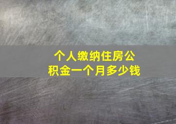 个人缴纳住房公积金一个月多少钱