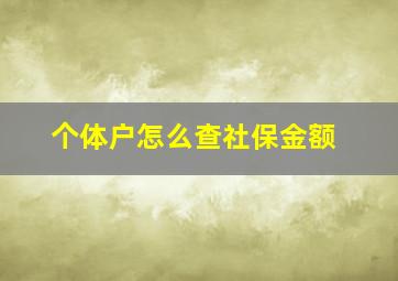 个体户怎么查社保金额