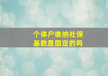 个体户缴纳社保基数是固定的吗