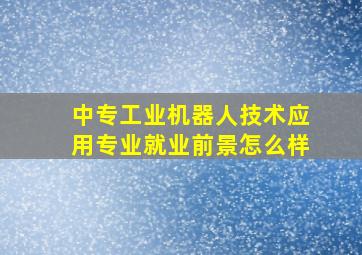 中专工业机器人技术应用专业就业前景怎么样