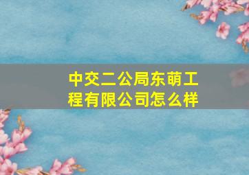 中交二公局东萌工程有限公司怎么样