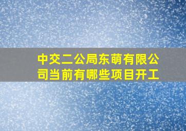 中交二公局东萌有限公司当前有哪些项目开工