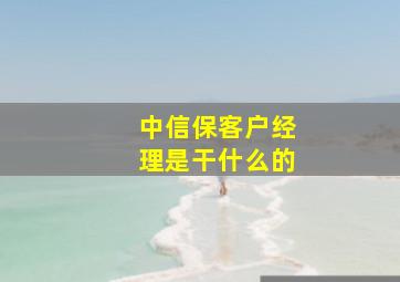 中信保客户经理是干什么的