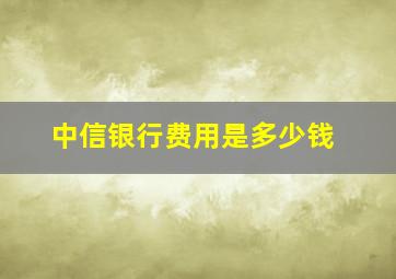 中信银行费用是多少钱