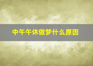 中午午休做梦什么原因