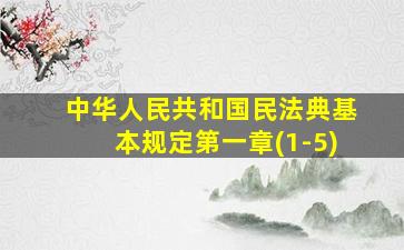 中华人民共和国民法典基本规定第一章(1-5)