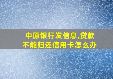 中原银行发信息,贷款不能归还信用卡怎么办