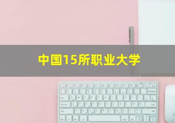 中国15所职业大学