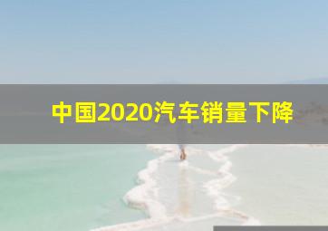 中国2020汽车销量下降