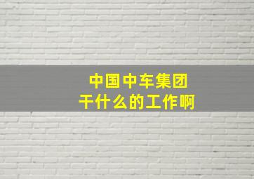 中国中车集团干什么的工作啊