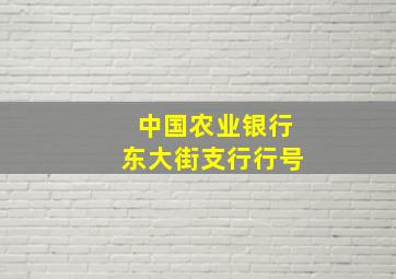 中国农业银行东大街支行行号