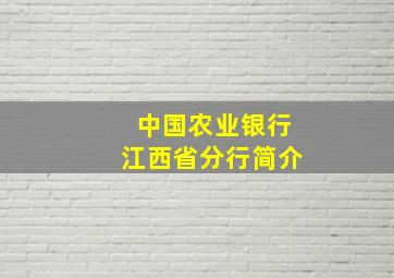 中国农业银行江西省分行简介