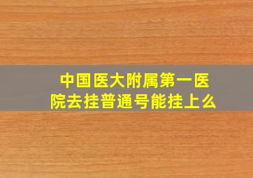 中国医大附属第一医院去挂普通号能挂上么