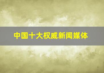 中国十大权威新闻媒体