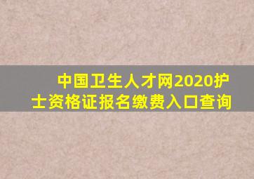 中国卫生人才网2020护士资格证报名缴费入口查询