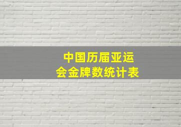 中国历届亚运会金牌数统计表