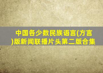 中国各少数民族语言(方言)版新闻联播片头第二版合集