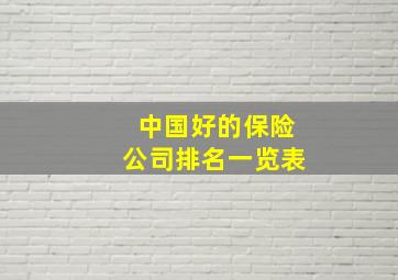 中国好的保险公司排名一览表