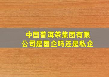 中国普洱茶集团有限公司是国企吗还是私企