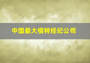 中国最大模特经纪公司