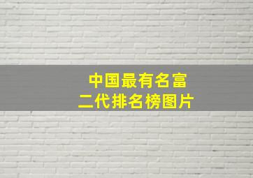 中国最有名富二代排名榜图片