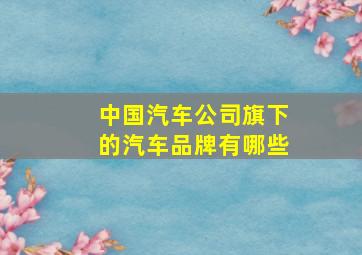 中国汽车公司旗下的汽车品牌有哪些