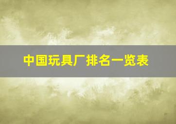 中国玩具厂排名一览表