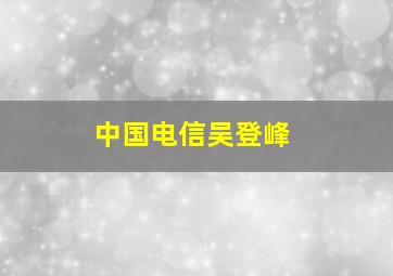 中国电信吴登峰