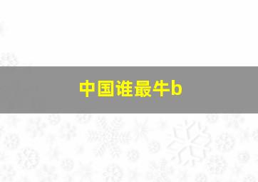 中国谁最牛b