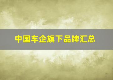 中国车企旗下品牌汇总