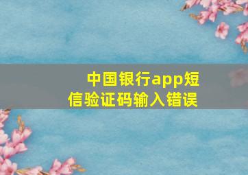 中国银行app短信验证码输入错误