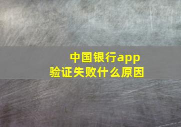 中国银行app验证失败什么原因