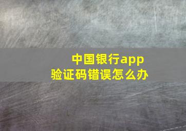 中国银行app验证码错误怎么办