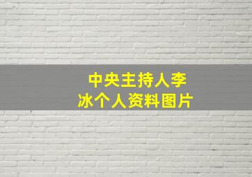 中央主持人李冰个人资料图片