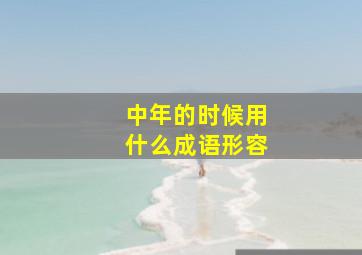 中年的时候用什么成语形容