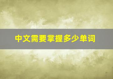 中文需要掌握多少单词