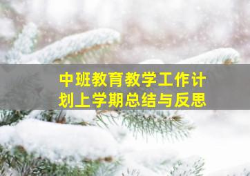 中班教育教学工作计划上学期总结与反思