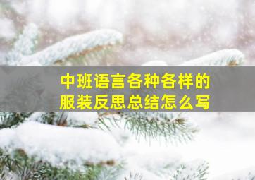 中班语言各种各样的服装反思总结怎么写