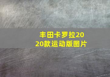 丰田卡罗拉2020款运动版图片