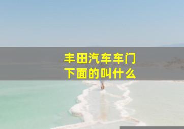 丰田汽车车门下面的叫什么