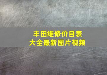 丰田维修价目表大全最新图片视频