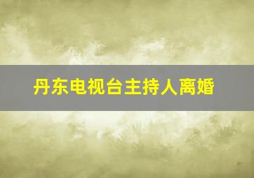 丹东电视台主持人离婚