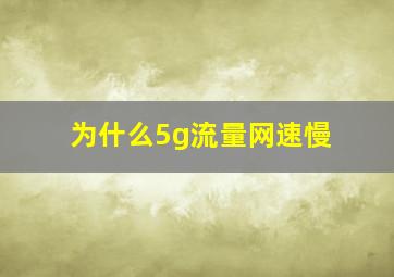 为什么5g流量网速慢