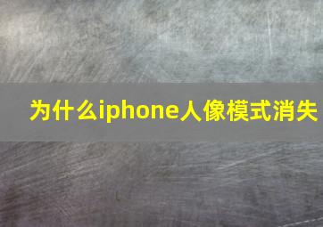 为什么iphone人像模式消失